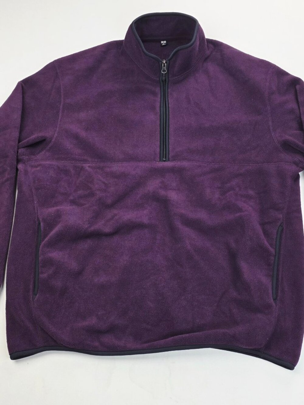 Uniqlo Plum 1/4 Zip Long Sleeve Mens Size XL Long Sleeve Pockets Fleece Sweater